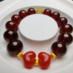 Garnet + Nanjiang red agate Bracelet