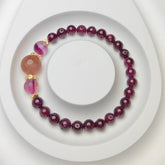 Garnet + Strawberry + Fluorite Bracelet