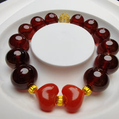 Garnet + Nanjiang red agate Bracelet