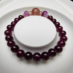 Garnet + Strawberry + Fluorite Bracelet