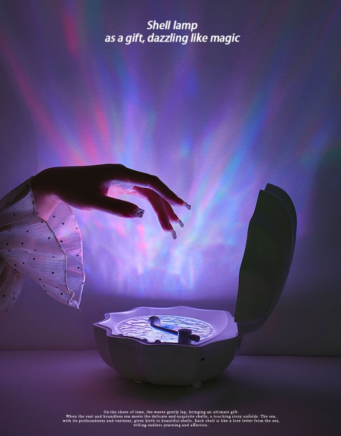 Seashell Bluetooth Speaker & Night Light: 3-in-1 Relaxation Companion with 7 Colors + White Noise